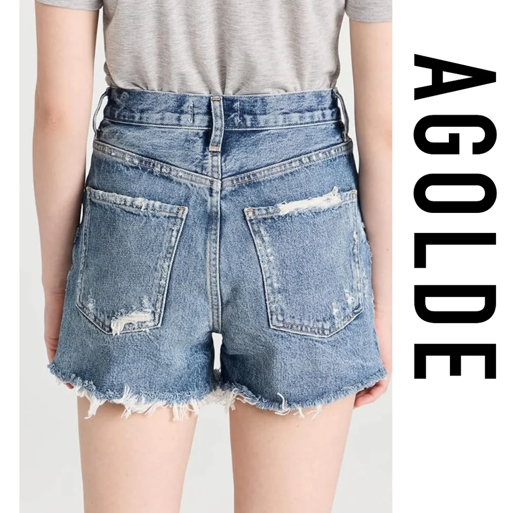 AGOLDE - Women's Dee Vintage High Rise Shorts -Turmoil - Size 24 - Picture 2 of 4